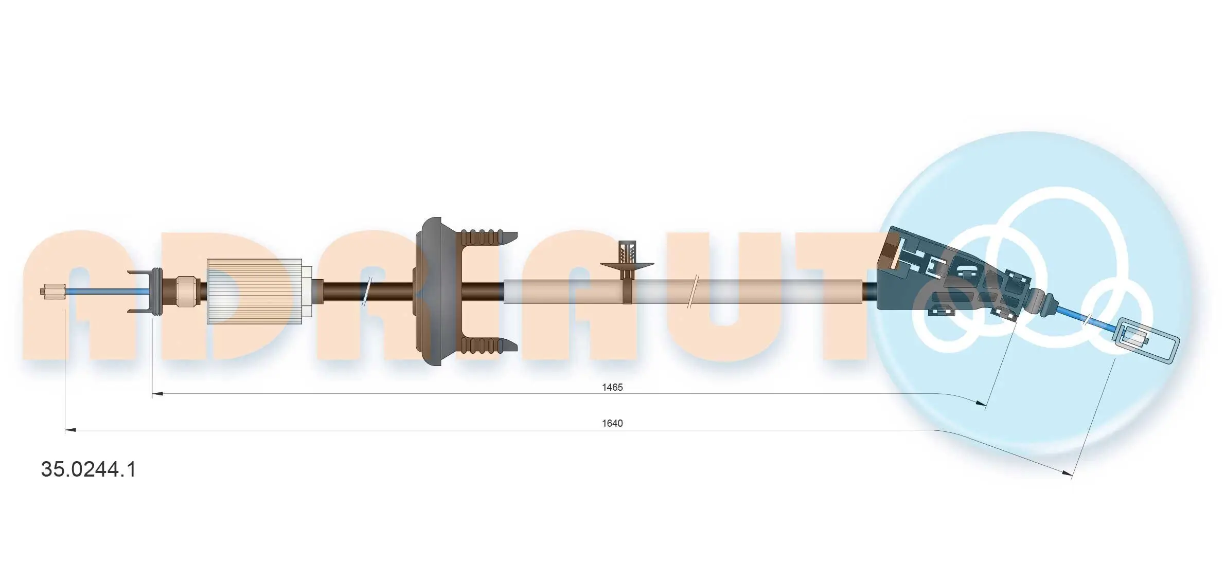 Seilzug, Feststellbremse vorne ADRIAUTO 35.0244.1