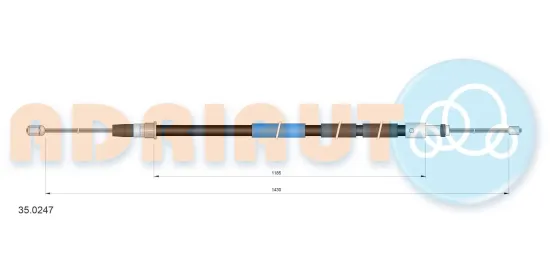 Seilzug, Feststellbremse hinten rechts ADRIAUTO 35.0247 Bild Seilzug, Feststellbremse hinten rechts ADRIAUTO 35.0247
