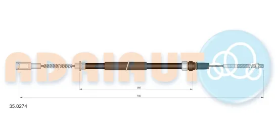 Seilzug, Feststellbremse hinten links ADRIAUTO 35.0274 Bild Seilzug, Feststellbremse hinten links ADRIAUTO 35.0274