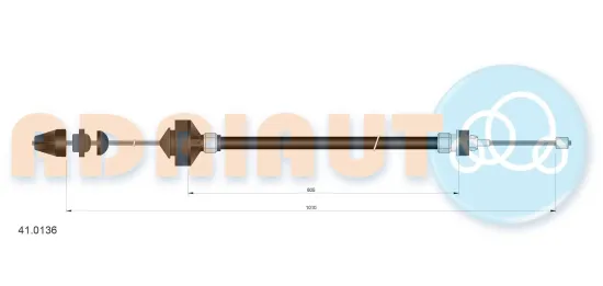 Seilzug, Kupplungsbetätigung ADRIAUTO 41.0136 Bild Seilzug, Kupplungsbetätigung ADRIAUTO 41.0136