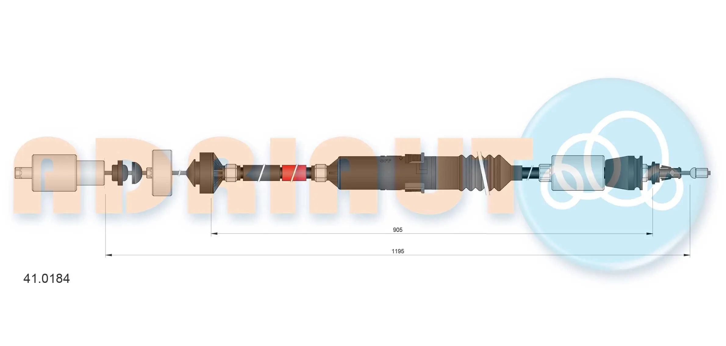 Seilzug, Kupplungsbetätigung ADRIAUTO 41.0184