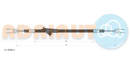 Seilzug, Feststellbremse vorne ADRIAUTO 41.0208.2 Bild Seilzug, Feststellbremse vorne ADRIAUTO 41.0208.2