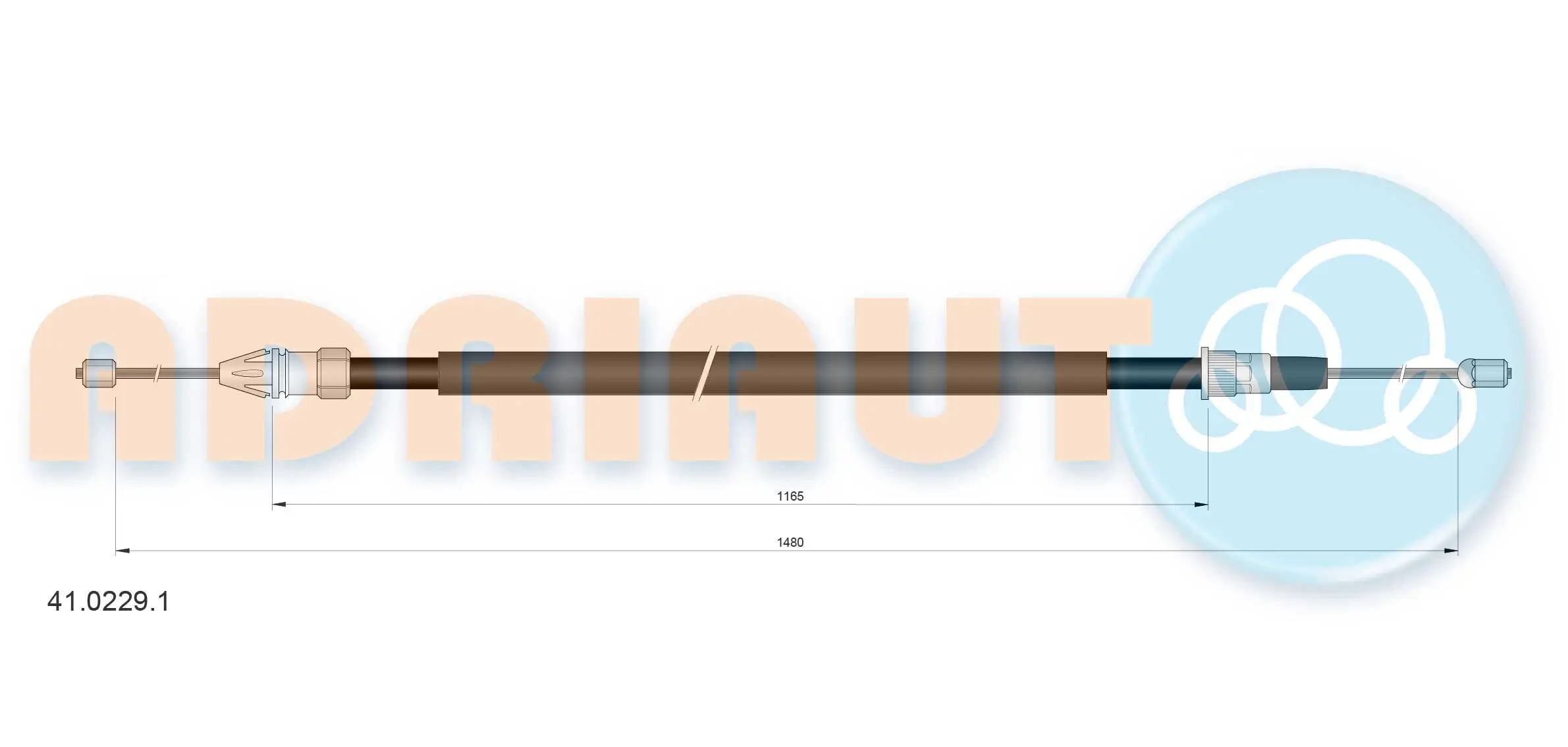 Seilzug, Feststellbremse hinten rechts ADRIAUTO 41.0229.1