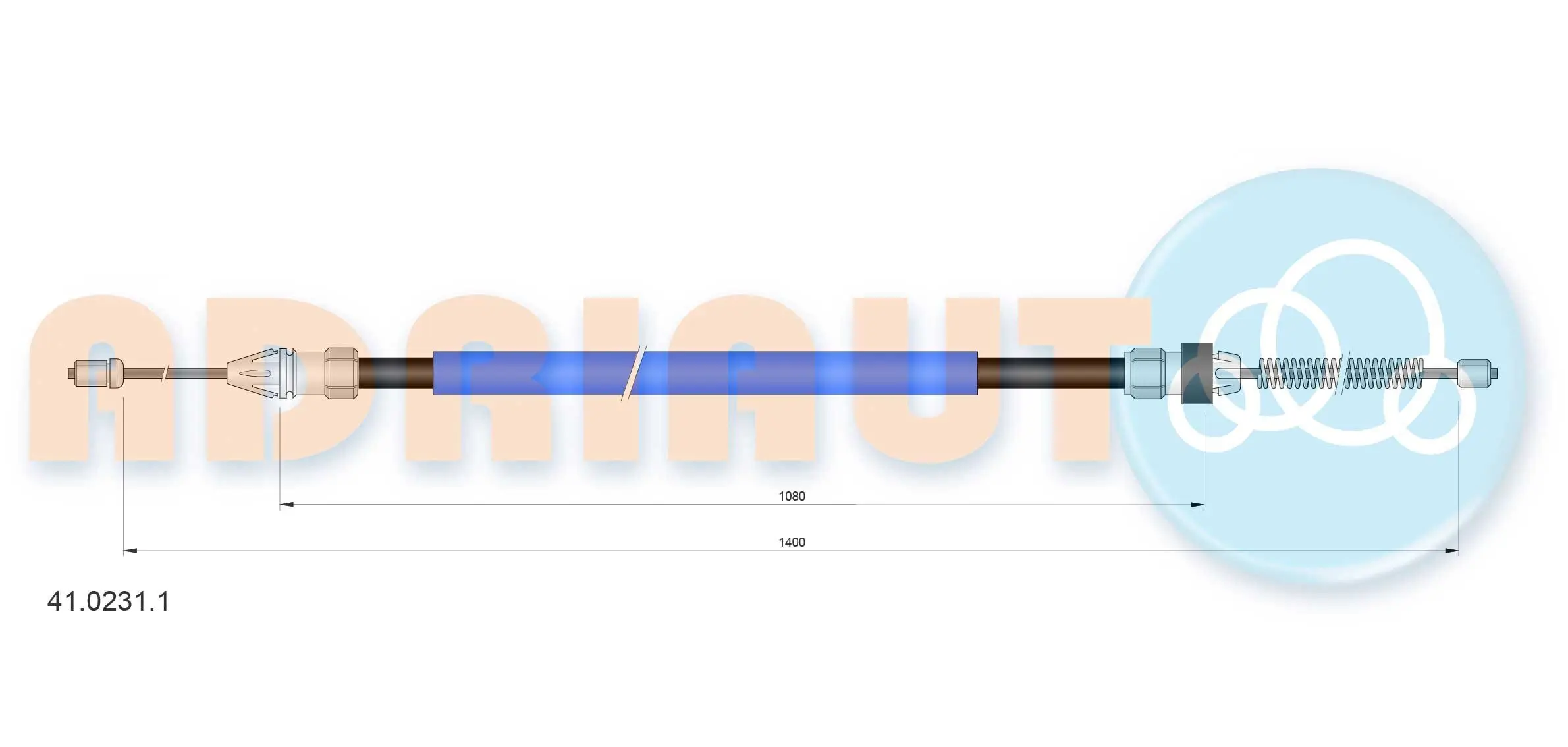 Seilzug, Feststellbremse hinten rechts ADRIAUTO 41.0231.1