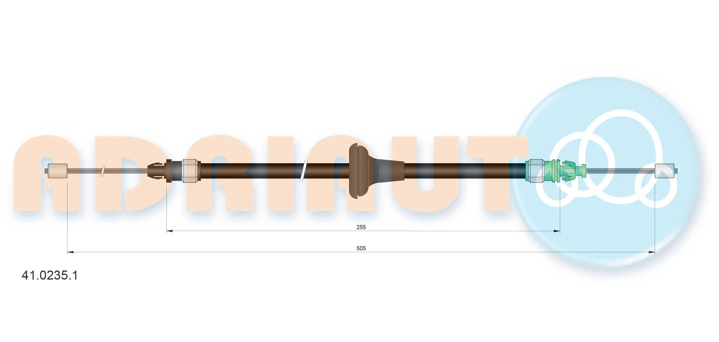 Seilzug, Feststellbremse vorne ADRIAUTO 41.0235.1