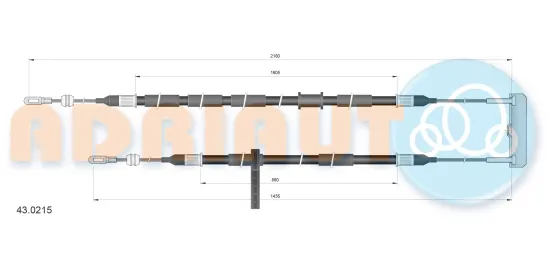 Seilzug, Feststellbremse hinten ADRIAUTO 43.0215 Bild Seilzug, Feststellbremse hinten ADRIAUTO 43.0215