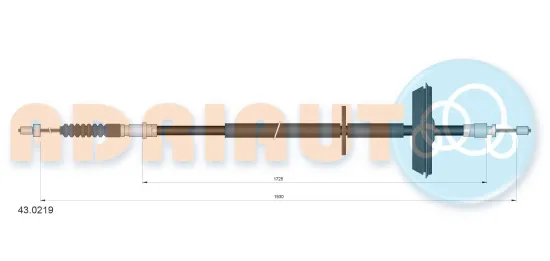 Seilzug, Feststellbremse hinten links hinten rechts ADRIAUTO 43.0219 Bild Seilzug, Feststellbremse hinten links hinten rechts ADRIAUTO 43.0219