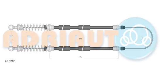 Seilzug, Feststellbremse hinten ADRIAUTO 45.0205 Bild Seilzug, Feststellbremse hinten ADRIAUTO 45.0205