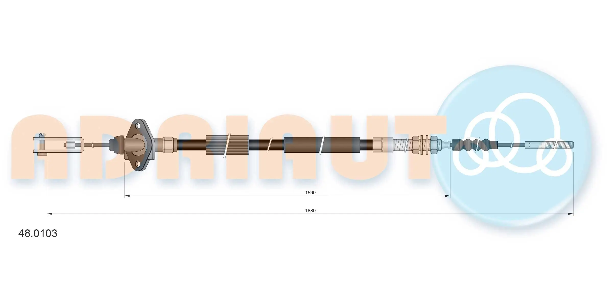 Seilzug, Kupplungsbetätigung ADRIAUTO 48.0103