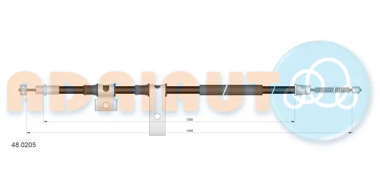 Seilzug, Feststellbremse hinten rechts ADRIAUTO 48.0205 Bild Seilzug, Feststellbremse hinten rechts ADRIAUTO 48.0205