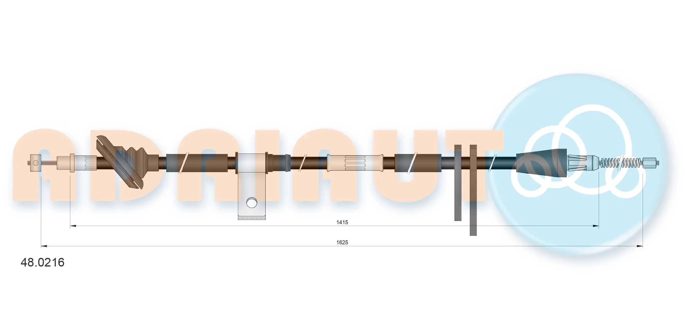 Seilzug, Feststellbremse hinten links ADRIAUTO 48.0216