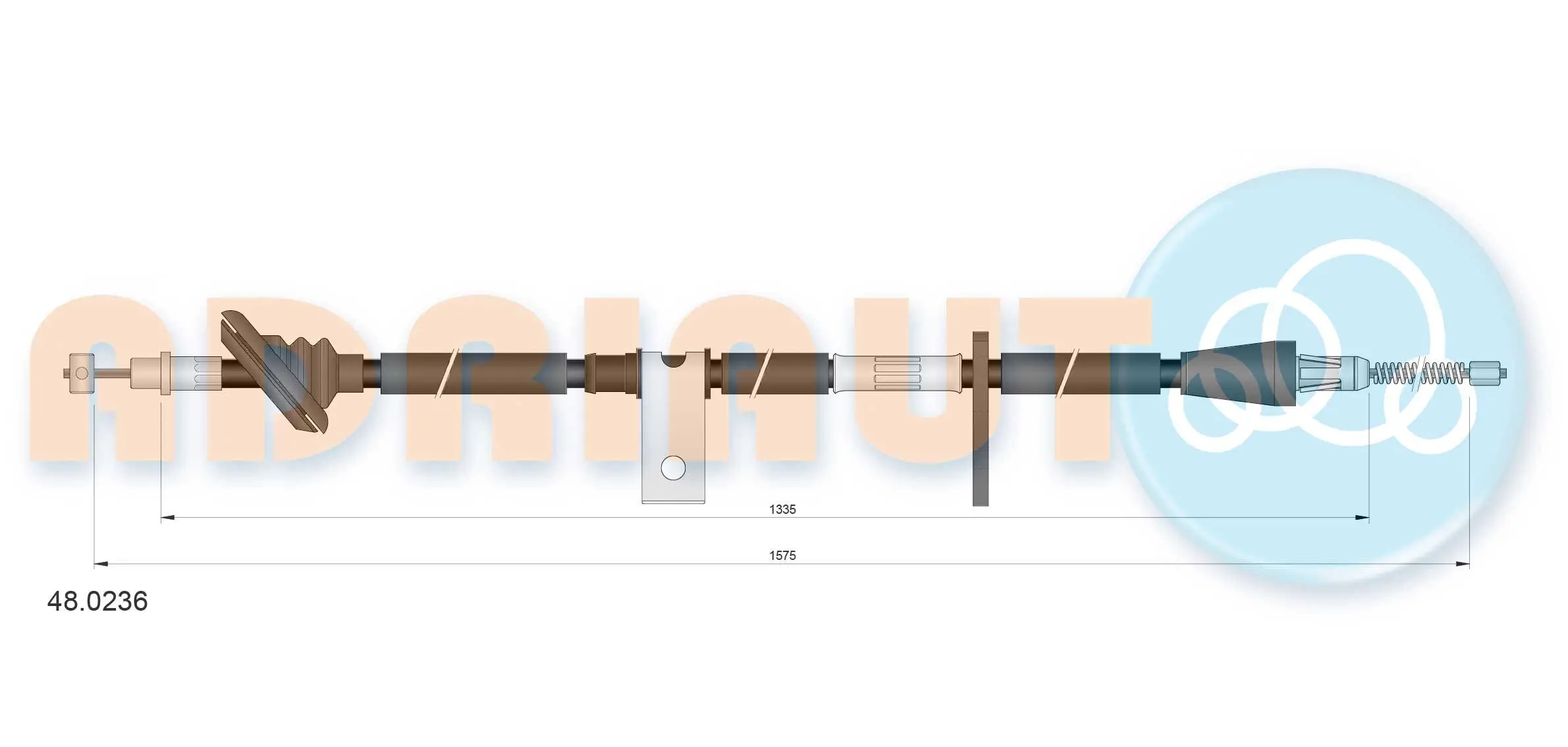Seilzug, Feststellbremse hinten rechts ADRIAUTO 48.0236