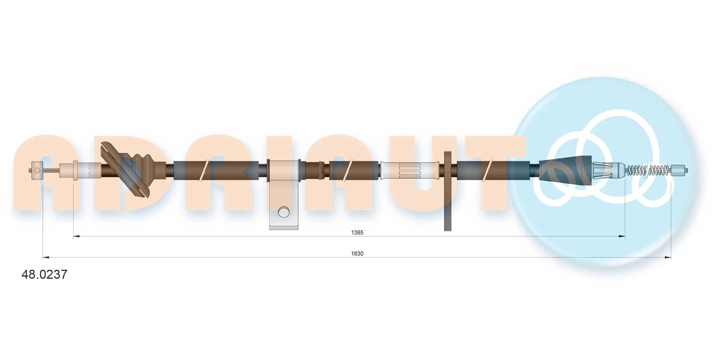 Seilzug, Feststellbremse hinten links ADRIAUTO 48.0237