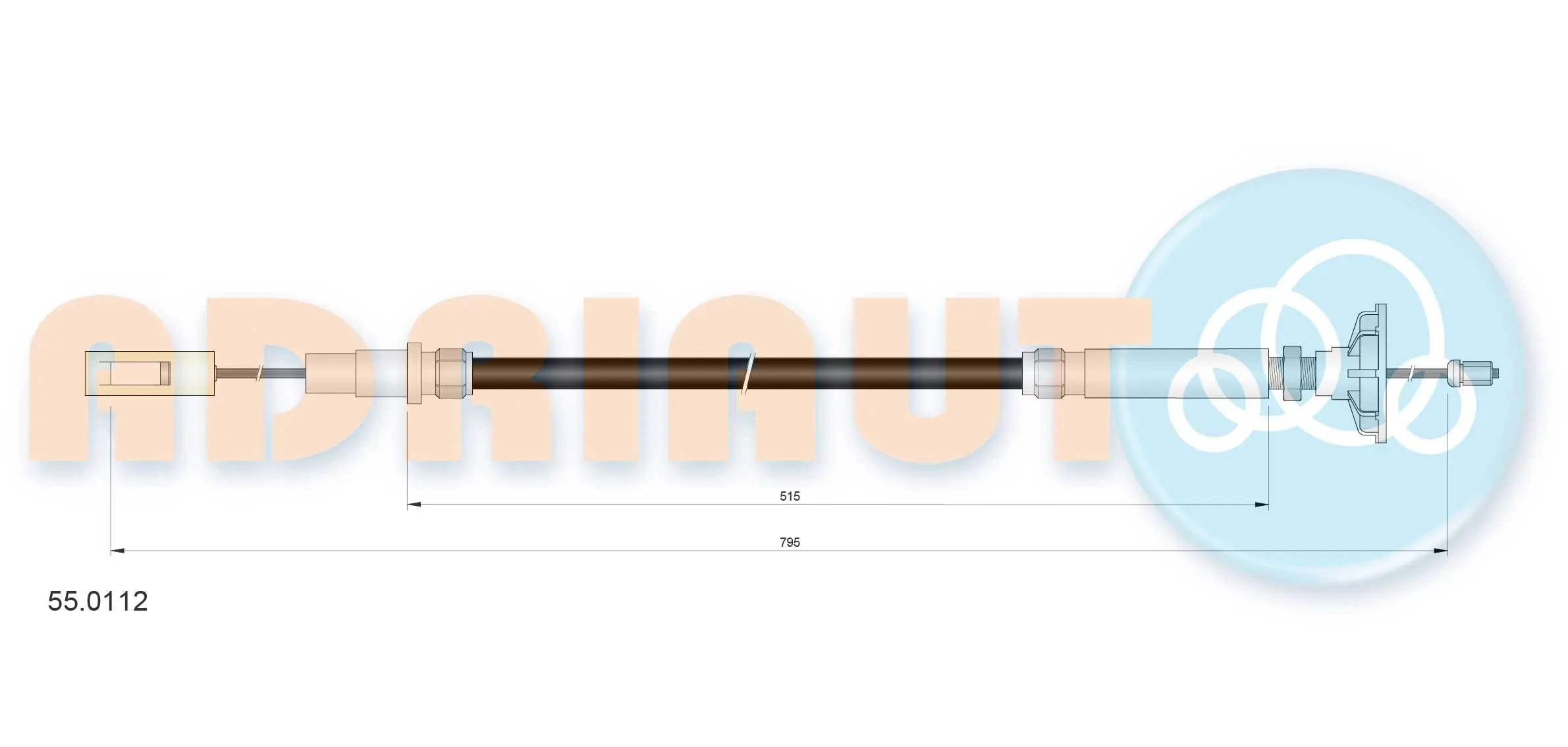 Seilzug, Kupplungsbetätigung ADRIAUTO 55.0112