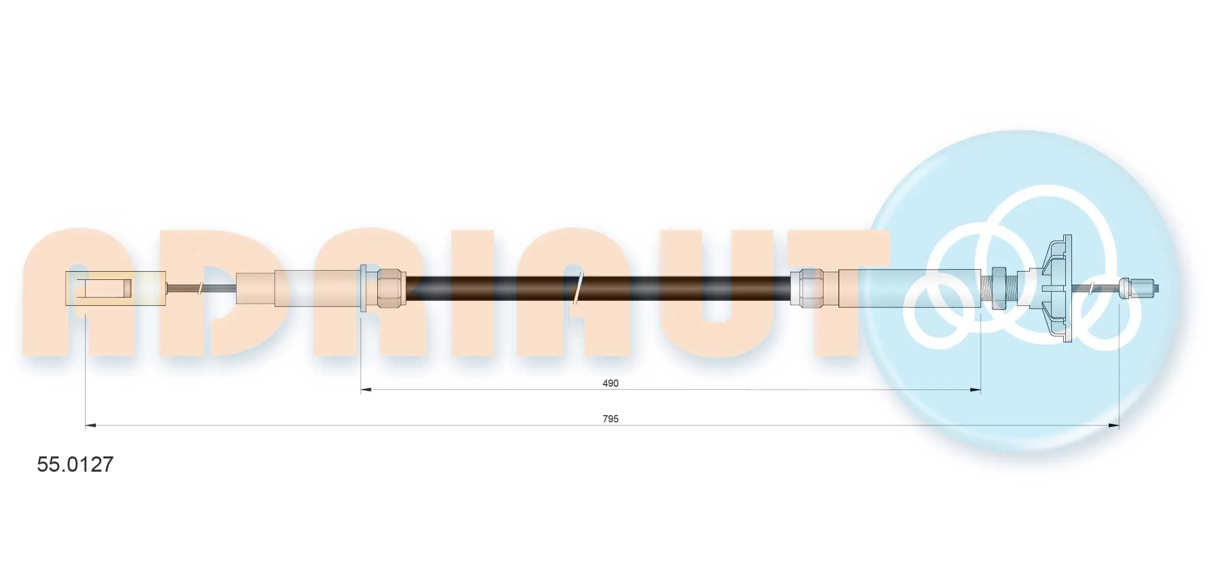 Seilzug, Kupplungsbetätigung ADRIAUTO 55.0127