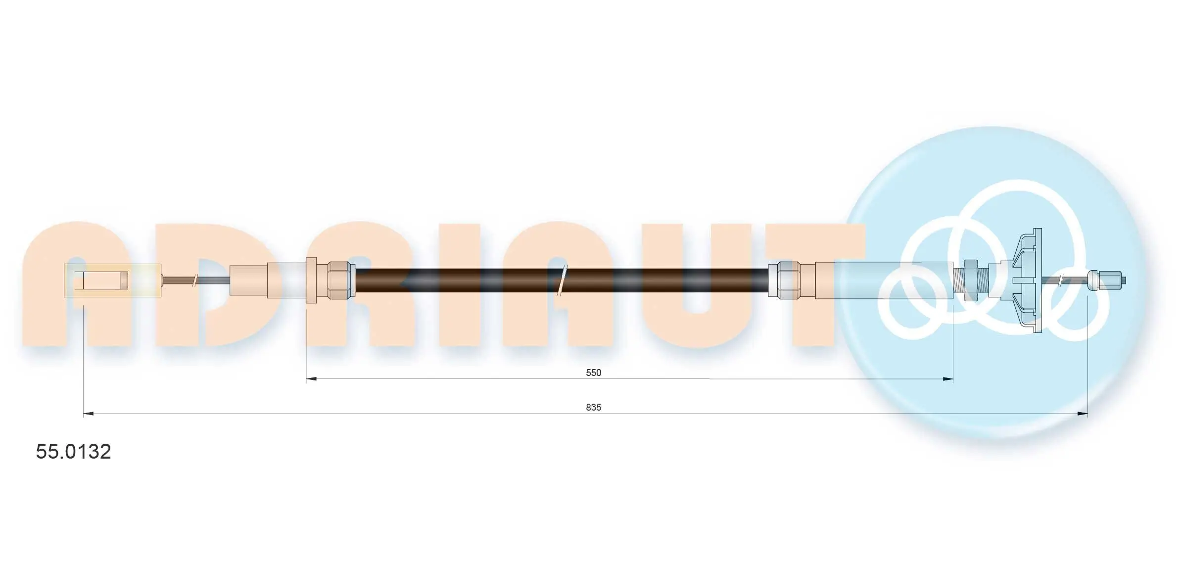 Seilzug, Kupplungsbetätigung ADRIAUTO 55.0132