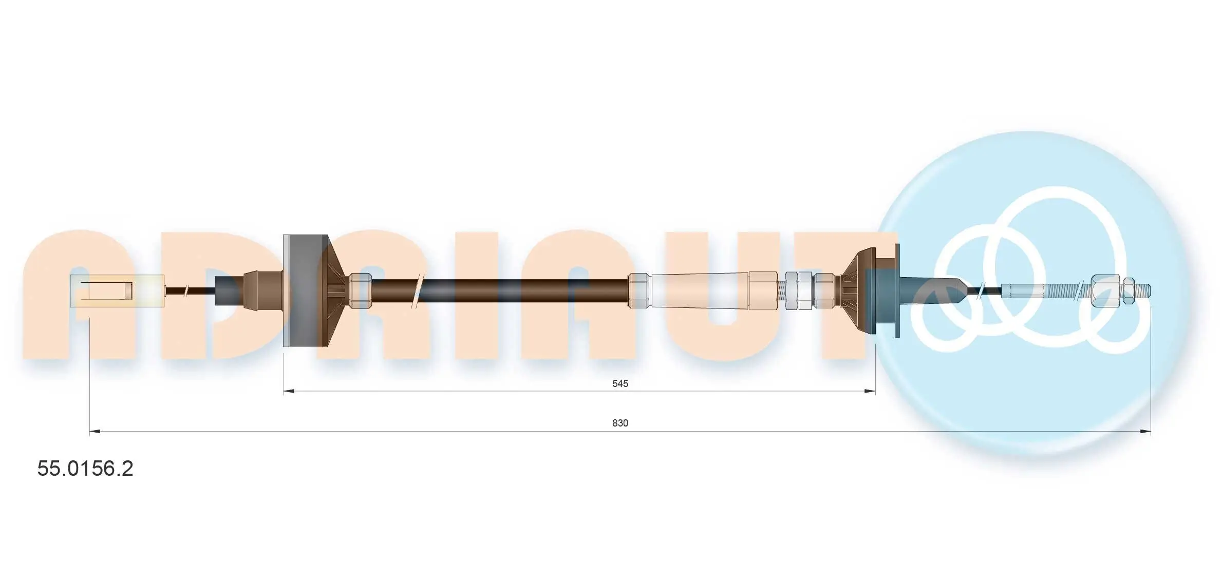 Seilzug, Kupplungsbetätigung ADRIAUTO 55.0156.2