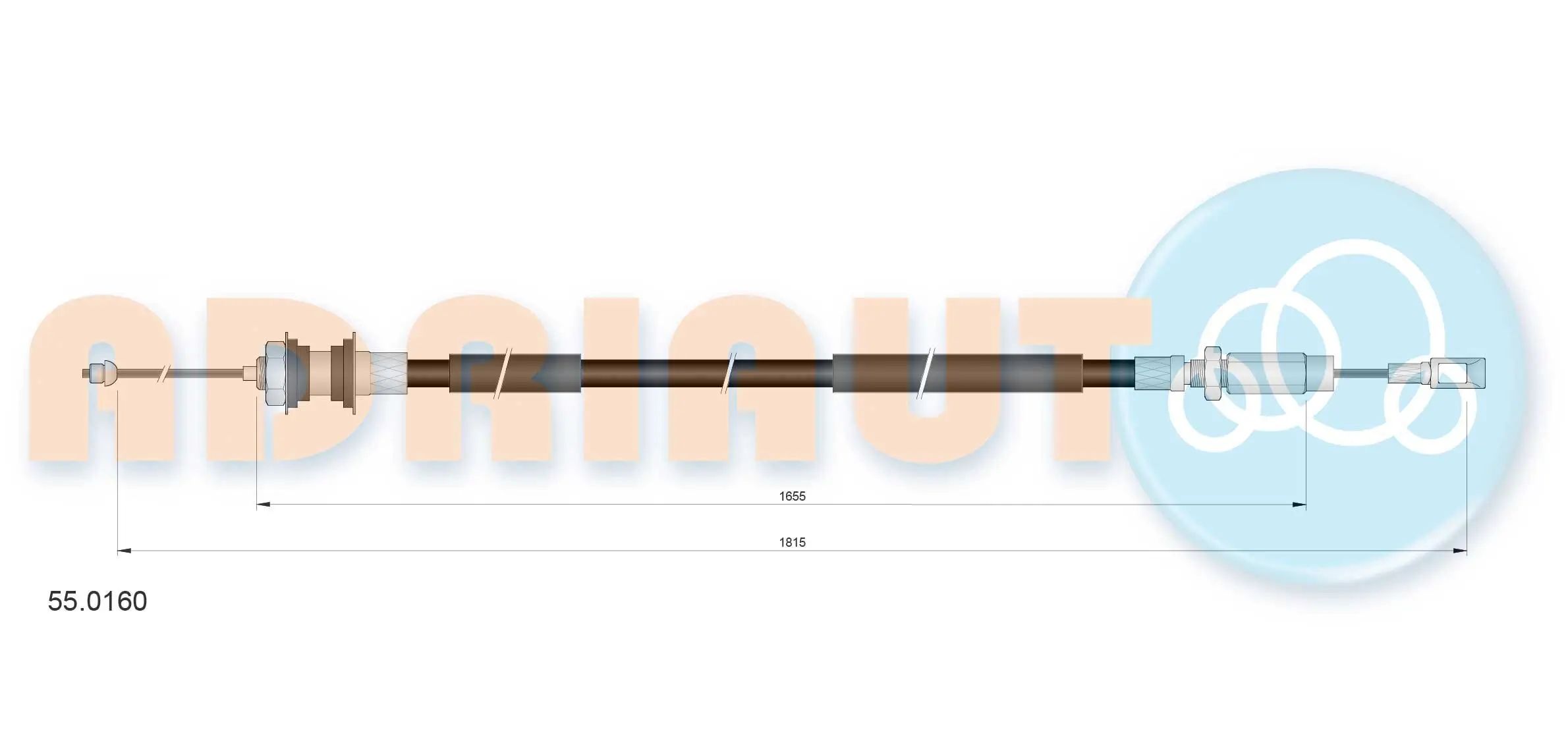 Seilzug, Kupplungsbetätigung ADRIAUTO 55.0160