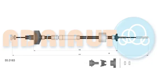 Seilzug, Kupplungsbetätigung ADRIAUTO 55.0163 Bild Seilzug, Kupplungsbetätigung ADRIAUTO 55.0163