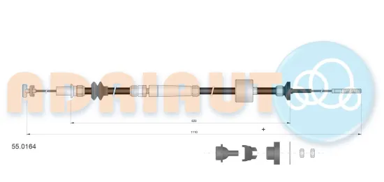 Seilzug, Kupplungsbetätigung ADRIAUTO 55.0164 Bild Seilzug, Kupplungsbetätigung ADRIAUTO 55.0164