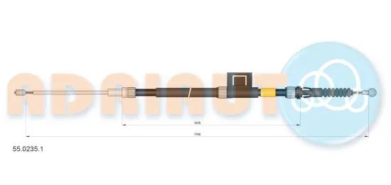 Seilzug, Feststellbremse hinten links hinten rechts ADRIAUTO 55.0235.1 Bild Seilzug, Feststellbremse hinten links hinten rechts ADRIAUTO 55.0235.1