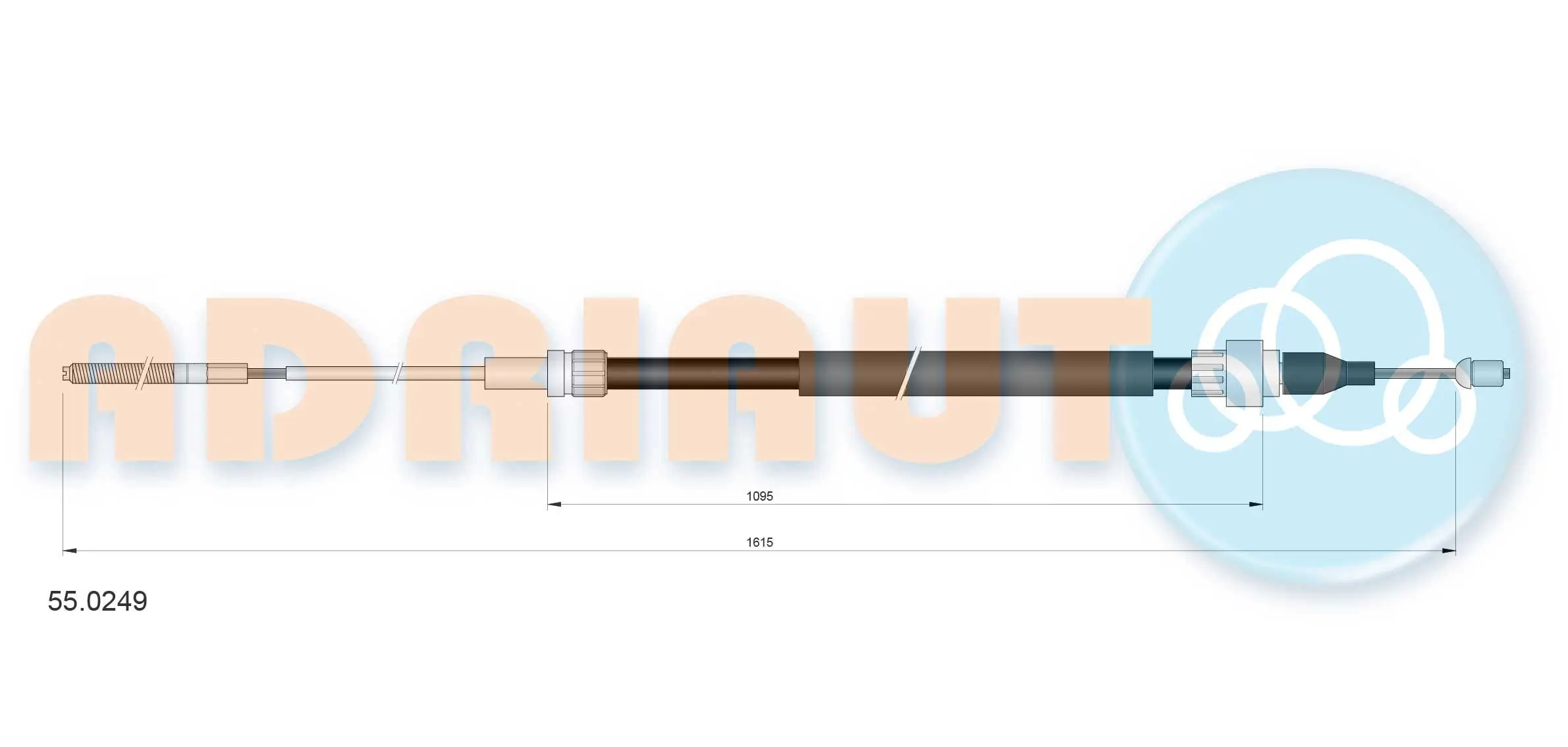 Seilzug, Feststellbremse hinten links hinten rechts ADRIAUTO 55.0249