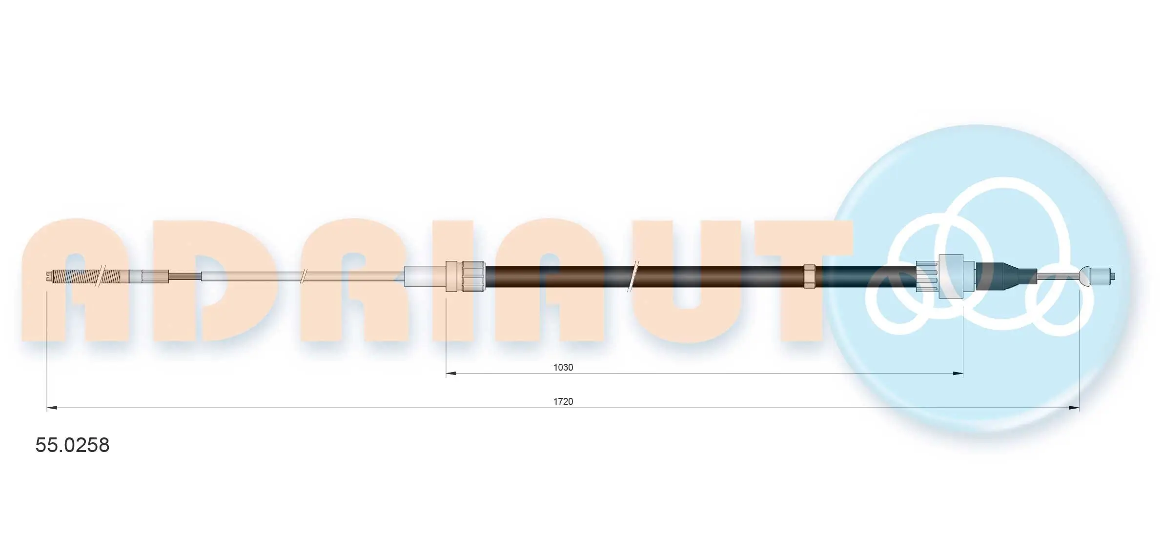 Seilzug, Feststellbremse hinten links hinten rechts ADRIAUTO 55.0258