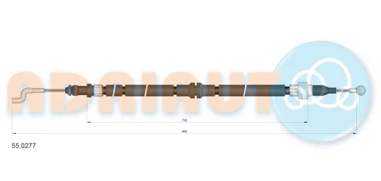 Seilzug, Feststellbremse hinten links hinten rechts ADRIAUTO 55.0277 Bild Seilzug, Feststellbremse hinten links hinten rechts ADRIAUTO 55.0277