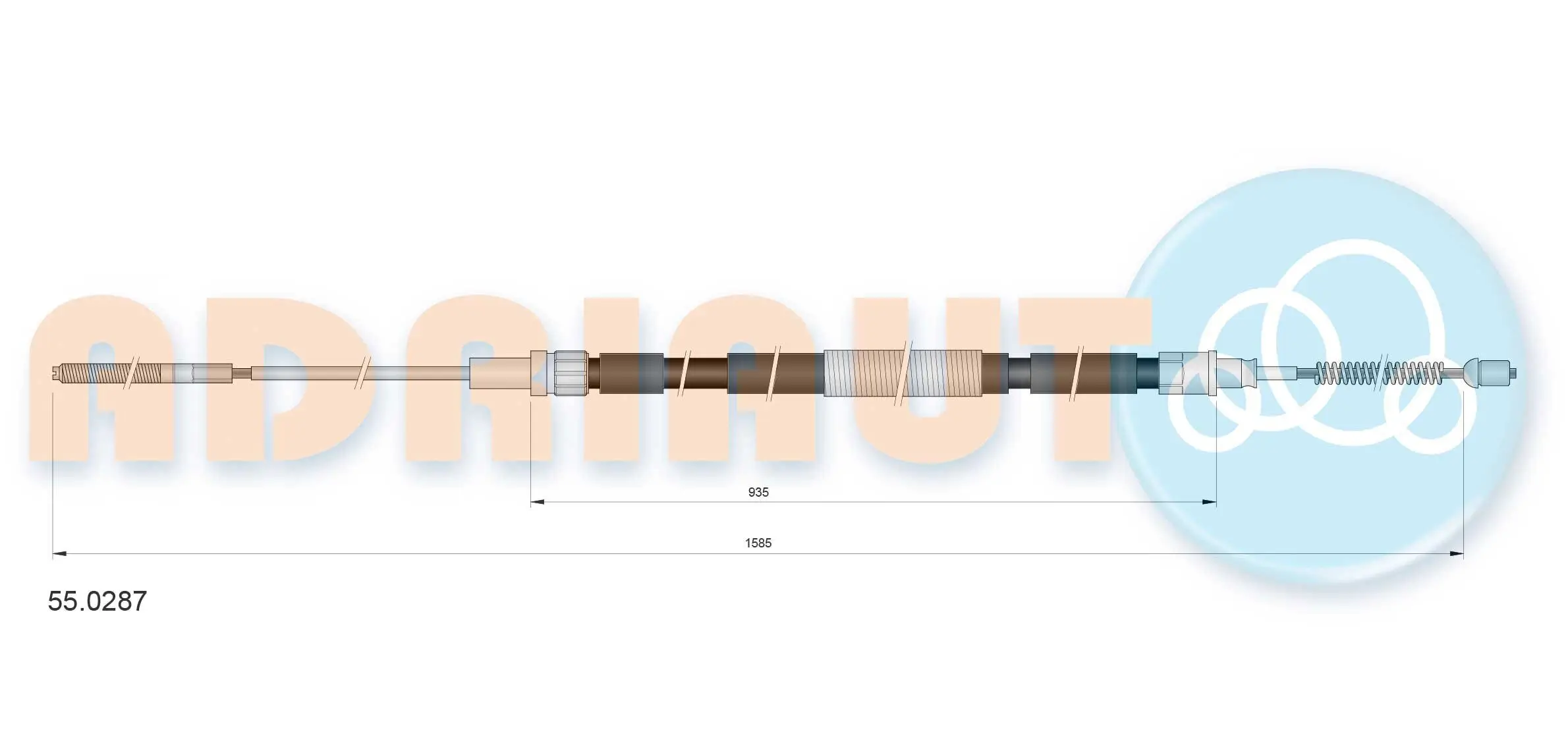 Seilzug, Feststellbremse hinten links hinten rechts ADRIAUTO 55.0287