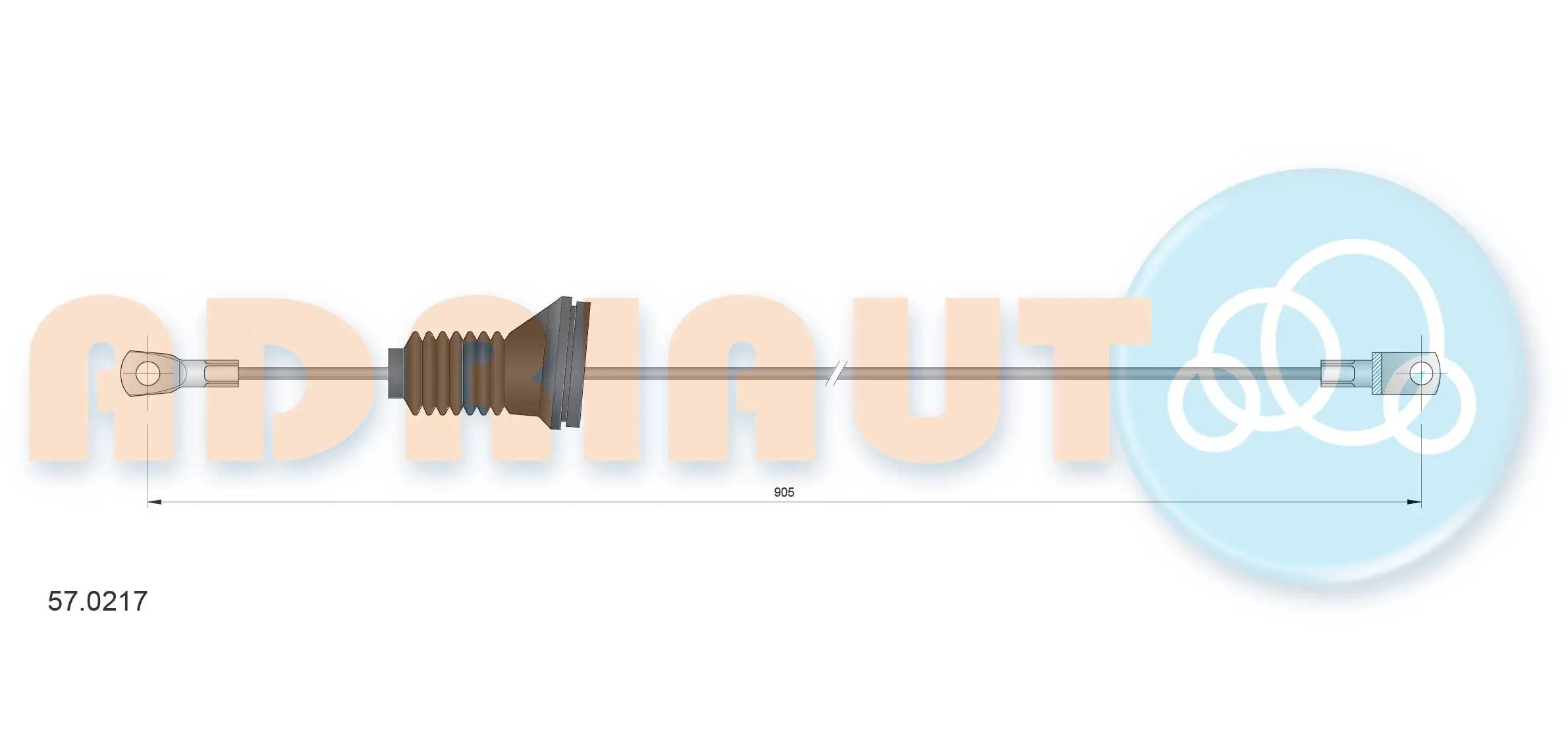 Seilzug, Feststellbremse hinten rechts ADRIAUTO 57.0217