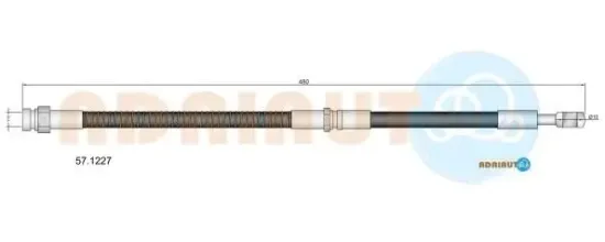 Bremsschlauch Vorderachse links Vorderachse rechts ADRIAUTO 57.1227 Bild Bremsschlauch Vorderachse links Vorderachse rechts ADRIAUTO 57.1227