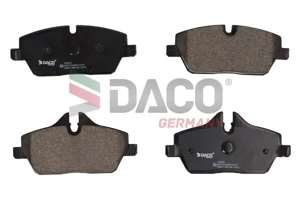 Bremsbelagsatz, Scheibenbremse Vorderachse DACO Germany 320303