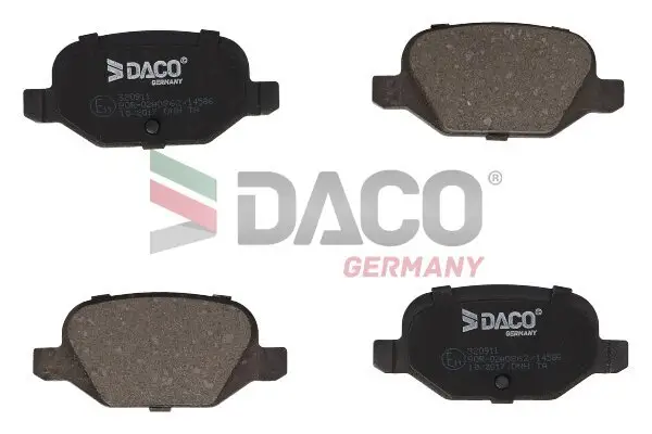 Bremsbelagsatz, Scheibenbremse Hinterachse DACO Germany 320911