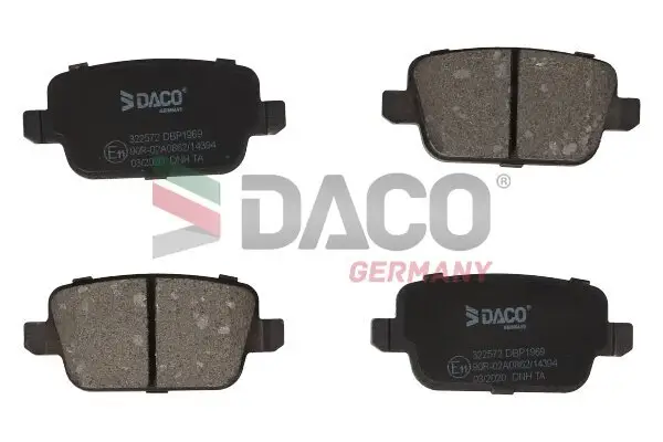 Bremsbelagsatz, Scheibenbremse Hinterachse DACO Germany 322572