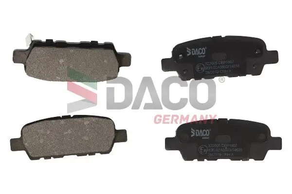 Bremsbelagsatz, Scheibenbremse Hinterachse DACO Germany 322605