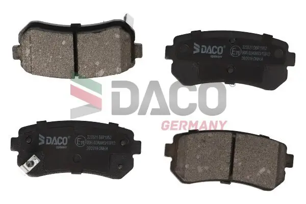 Bremsbelagsatz, Scheibenbremse Hinterachse DACO Germany 323521
