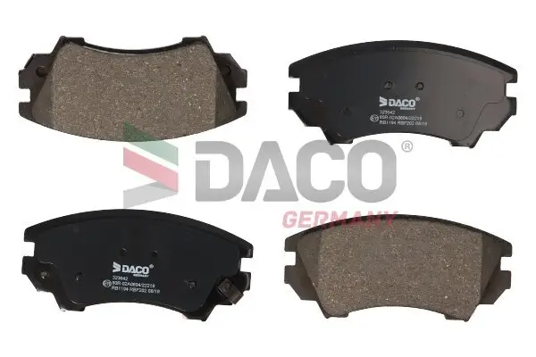 Bremsbelagsatz, Scheibenbremse Vorderachse DACO Germany 323642