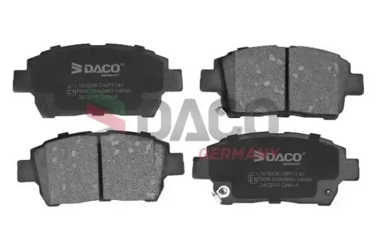 Bremsbelagsatz, Scheibenbremse Vorderachse DACO Germany 323936 Bild Bremsbelagsatz, Scheibenbremse Vorderachse DACO Germany 323936