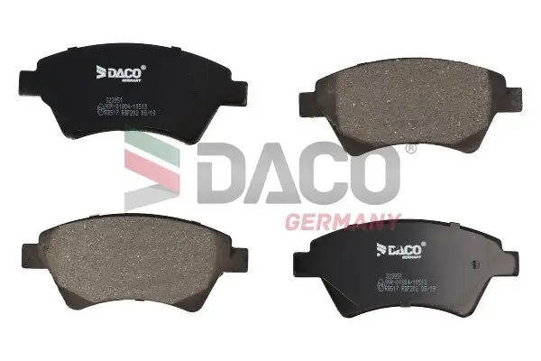 Bremsbelagsatz, Scheibenbremse Vorderachse DACO Germany 323951