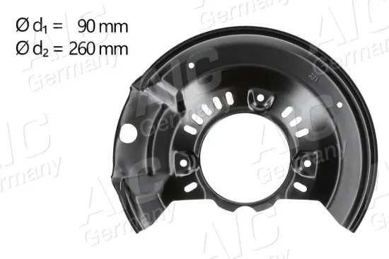 Spritzblech, Bremsscheibe Vorderachse links AIC 58105 Bild Spritzblech, Bremsscheibe Vorderachse links AIC 58105