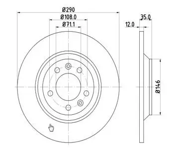 Bremsscheibe Hinterachse MTR 12108562 Bild Bremsscheibe Hinterachse MTR 12108562