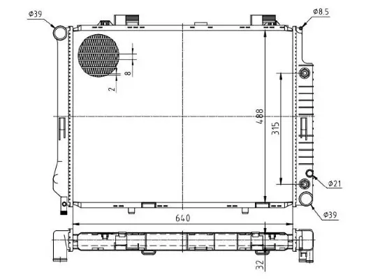 Kühler, Motorkühlung MTR 13054353 Bild Kühler, Motorkühlung MTR 13054353
