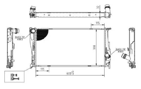 Kühler, Motorkühlung MTR 13054355 Bild Kühler, Motorkühlung MTR 13054355