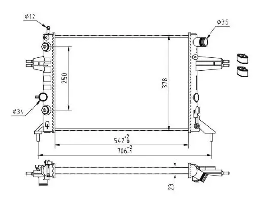 Kühler, Motorkühlung MTR 13054385 Bild Kühler, Motorkühlung MTR 13054385