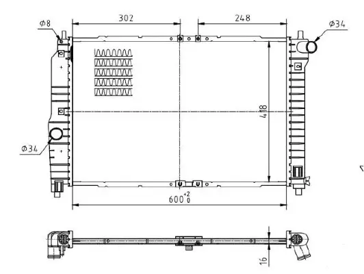Kühler, Motorkühlung MTR 13054386 Bild Kühler, Motorkühlung MTR 13054386