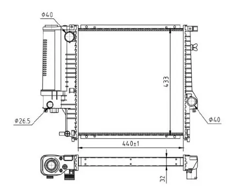 Kühler, Motorkühlung MTR 13054400 Bild Kühler, Motorkühlung MTR 13054400