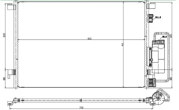 Kondensator, Klimaanlage MTR 13054410