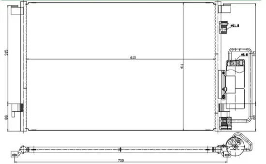 Kondensator, Klimaanlage MTR 13054410 Bild Kondensator, Klimaanlage MTR 13054410