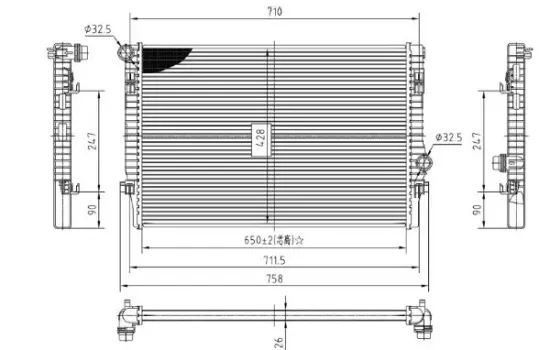 Kühler, Motorkühlung MTR 13054423 Bild Kühler, Motorkühlung MTR 13054423