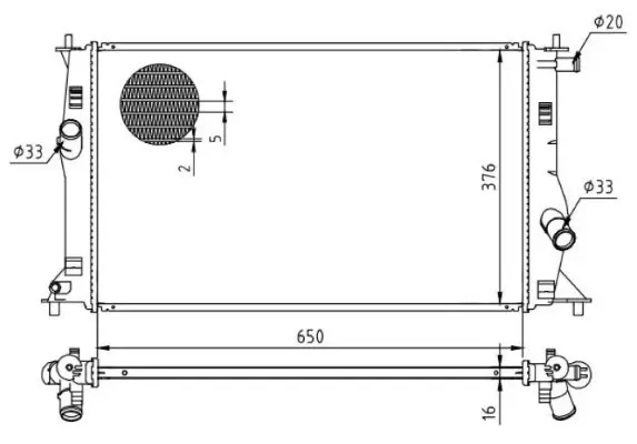 Kühler, Motorkühlung MTR 13054425